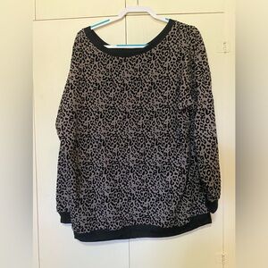 Plus Size Kori Flocked Velvet Animal Print Pullover